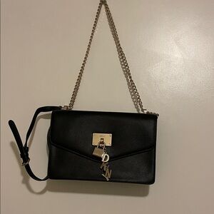 DKNY Black Crossbody Bag with Gold Accents